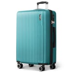 LUGG Valise ABS de 71,1 cm avec serrure d'indentation TSA, poignée de chariot en aluminium, roues pivotantes à 360°, matériau résistant à l'eau et durable, compatible avec les compagnies aériennes (75