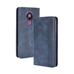 GOGME Leather Case for Nokia 3.4 Case, Retro Style PU/TPU Wallet Folio Case, Collection Premium Folio Cover with [Card Slots] and [Kickstand] for Nokia 3.4. Blue