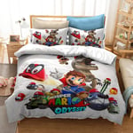 SSIN - Mario Game Children's Bed Linen Set, Bedding Set, 3D Mario Print Game Design Duvet Cover Sets (04.220 x 240 cm)