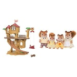 Sylvanian Families 5494 Adventure Tree House Playset, Multi Color & Walnut Squirrel Family