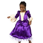 Pretend to Bee 1992 Frozen Royal Victorian Lady Fancy Quality Purple Satin and Gold Lace Historical Princess Costume for Kids | Dress up for Girls & Boys | Unisex | Children | 5-7 Years
