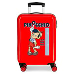 Disney Pinocchio Cabin Suitcase Red 38x55x20cm Rigid ABS Combination Lock Side 34L 2kg 4 Double Wheels