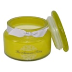 Marissa's Gifts Be Awesome Today soy wax candle in yellow glass jar with gift box Blomming Peony Cherry Blossom fragrance