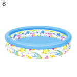 Alician Inflatable Baby Ball Swimming Pools Kids Round Basin Bathtub Portable Kids Outdoors Sport Play Toys Garden Paddling Pool 51008 Small fish three ring single layer bottom 0.6kg