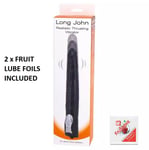 Long John 9 Inch Thrusting Vibrator Black Unisex Real Penis Sex Toy - FRUIT LUBE