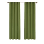 Deconovo Super Soft Thermal Insulated Curtains Blackout Curtains Eyelet Curtains for Bedroom Grass W42 x L84 Inch Two Panels