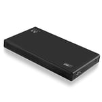 Ewent Boîtier de Disque Dur 2,5 Pouces,USB Type A 3.2 Gen 1 (USB 3.0) vers SATA III/UASP, 5Gbit/s, Boîtier Externe de Disque Dur SSD et HDD en Aluminium 9,5mm et 7mm, Noir