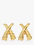Milton & Humble Jewellery Second Hand 9ct Yellow Gold X Stud Earrings, Dated 1998