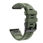Eariy silicone wristband compatible with Garmin Fenix 6X / Fenix 6X Pro, quick-release sports bracelet, scratch-proof, waterproof, stylish and beautiful., Army Green