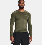 Under Armour Mens HeatGear® Long Sleeve Compression Base Layer Top- Green / S