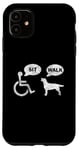 Coque pour iPhone 11 Blague humoristique en fauteuil roulant pour fauteuil roulant handicapé s'asseoir et marcher