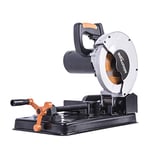 Evolution Power Tools Rage 4 Chop Saw 0˚-45˚ Mitre Angles Multi-Purpose Multi-Material Cutting Cuts Wood, Plastic, Metal & More, 3 Year Warranty Included & TCT Blade Included 185 mm (230 V)