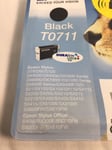 Epson Singlepack Black T0711 DURABrite Ultra Ink - (C13T07114012)- New Sealed