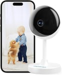 Baby Monitor WiFi Camera Indoor, Pet Camera 2K Home Security Cam for Cat Dog