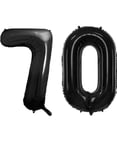 70 års ballonger - 35 cm svarta