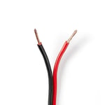 NEDIS Câble de Haut-Parleur 2x 1,50 mm2 100 m Gaine Noir/Rouge