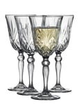 Hvidvin 4 Stk. Lyngby Melodia Home Tableware Glass Wine Glass White Wine Glasses Nude Lyngby Glas