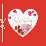 Happy Valentine's Love Heart Shake me Rose Petals Luxury Square Handmade Card