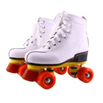 Zhujiao Roller Skates PU Leather High Top Roller Shoes Four Wheel Roller Skates for Adult Youth Unisex