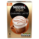 Nescafé Gold Caramel Latte Coffee, 8 Sachets, (Pack of 6, Total 48 Sachets)