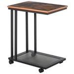 Mobile Sofa Side End Coffee Table Laptop StandCastors Storage Trolly