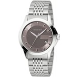 Gucci YA126406 Men's G-Timeless 38mm Silver & Brown Chronograph Watch + Gift Bag