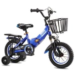 M-YN Boys Girls Bike for 2-9 Years Old 12 14 16 18 Inch Kids Bike with Training Wheels, Kids Bike Foldable, Toddler Bicycle (Color : Blue, Size : 12inch)