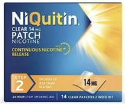 NiQuitin Clear 14mg Nicotine Patches, Step 2, 1 Week Supply, 14 patches