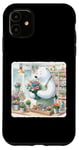 Coque pour iPhone 11 Ours Arrange Fleurs In Shop. Ice Bear Tablier Flower Shop