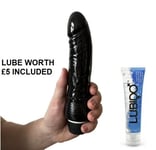 Vibrator Dildo 6 Inch GIRTHY Black Vibe Realistic Ladies Vagina Sex Toy +£5 LUBE