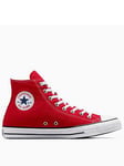 Converse Unisex Hi Top Trainers - Red, Red, Size 5.5, Women