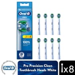 Oral-B Precision Clean Toothbrush Refill Replacement Heads White, 8-Pack