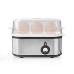 Ex-Pro Compact Electric Egg Cooker Boiler, 210W with Loud Buzzer, for up to 3 Eggs - Silver