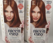 2 x Clairol Nice' n Easy Permanent Hair Dye Number 6R, Light Auburn 