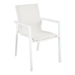 Brafab Delia stapelbar karmstol aluminium vit och textilene