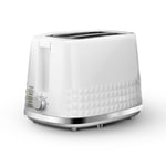 Tower T20082WHT Solitaire 2 Slice Toaster, Chrome Accents, 850W, White