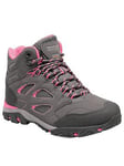 Regatta Junior Holcombe Waterproof Mid-Cut Walking Boot - Grey/Pink, Grey/Pink, Size 13 Younger