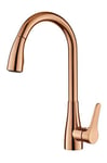 Rose Gold Pvd Clour Pull Out Kitchen Faucet Mixer Tap Single Hole Bar Deck Mounted Uptodate