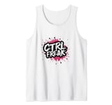 CTRL Freak Splattered Ink Computer Programmer Funny Tank Top