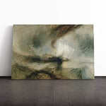 Big Box Art Canvas Print Wall Art Joseph Mallord William Turner Snow Storm | Mounted & Stretched Box Frame Picture | Home Decor for Kitchen, Living Room, Bedroom, Hallway, Multi-Colour, 20x14 Inch