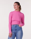 Bumpro Everyday Rib Polo Scallop Crop Pink - XS/S
