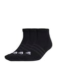 adidas Unisex 3 Pack Cushioned Low Socks - Black, Black/White, Size L, Men