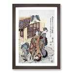 Big Box Art Paying Homage to a Shrine by Katsushika Hokusai Framed Wall Art Picture Print Ready to Hang, Walnut A2 (62 x 45 cm)