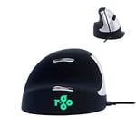 R-Go Tools HE Break Mouse - Ergonomic mouse - Anti-RSI Software - Medium (Hand Size 165-185mm) - Left Handed - Wired Black, RGOBRHESML