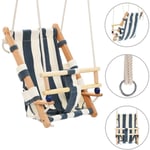 Balançoire pour bébé avec ceinture de sécurité Coton Bois Bleu