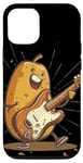 Coque pour iPhone 14 Pro Costume amusant de pommes de terre avec guitare électrique