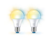 Wiz Ljuskälla 60W A60 E27 X2, Smart Glödlampa, Wi-Fi/Bluetooth, Vit, E27, A60, 2700 K