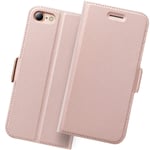 iPhone SE 3 2022 Case,iPhone SE 2020 Phone Wallet Case, Slim Flip Case with Card Holder,iPhone 7 Leather Case, iPhone 8 Folio Cover, Full Protection for iPhone SE2. Rose Gold