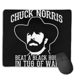 Chuck Norris Beat A Black Hole in Tug of War Customized Designs Non-Slip Rubber Base Gaming Mouse Pads for Mac,22cm×18cm， Pc, Computers. Ideal for Working Or Game