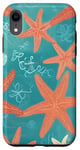 iPhone XR Starfish Seashells Coral Wave Aesthetic Print Case
